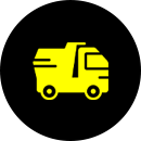 A yellow truck is shown in the picture.