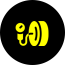 A yellow and black icon of an ear.